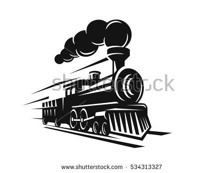 steam engine stencil | Train Logo Stock Images, Royalty-Free Images & Vectors | Shutterstock Train Silhouette, Train Illustration, Train Art, Hand Drawn Vector Illustrations, Vintage Train, Steam Trains, Steam Locomotive, Icon Set Vector, Free Vector Art