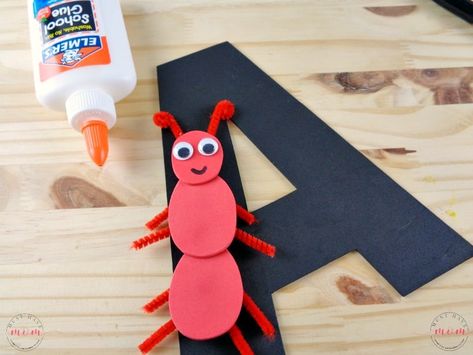 Craft Letter A, A Is For Ant, Letter A Craft, Ant Craft, Letter Of The Week Preschool, Letter I Crafts, Free Printable Letter Templates, Preschool Letter Crafts, Crafts By Month