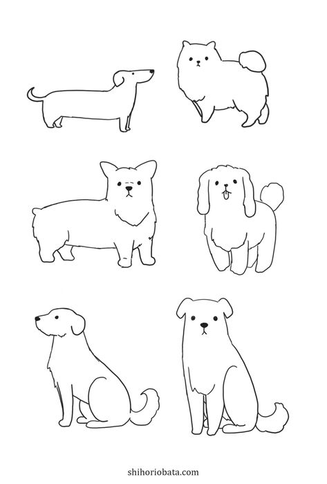 How to Draw a Dog: Easy Step by Step Tutorial Dog Drawing Doodle, How To Draw Pets, How To Draw Dogs Step By Step, How To Draw Dog, How To Draw A Dog, Dog Illustration Simple, Draw A Dog Easy, Dog Sketch Easy, Dog Cartoon Drawing