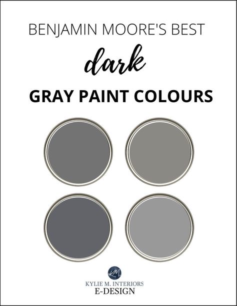 Benjamin Moore: 10 Best DARK Gray (Charcoal) Paint Colors - Kylie M Interiors Gunmetal Benjamin Moore, Benjamin Moore Slate Gray, Kendall Charcoal Benjamin Moore Front Door, Benjamin Moore Lampblack, Gauntlet Gray Vs Kendall Charcoal, Peppercorn Benjamin Moore, Kitty Grey Benjamin Moore, Benjamin Moore Peppercorn, Dark Gray Benjamin Moore Paint Colors