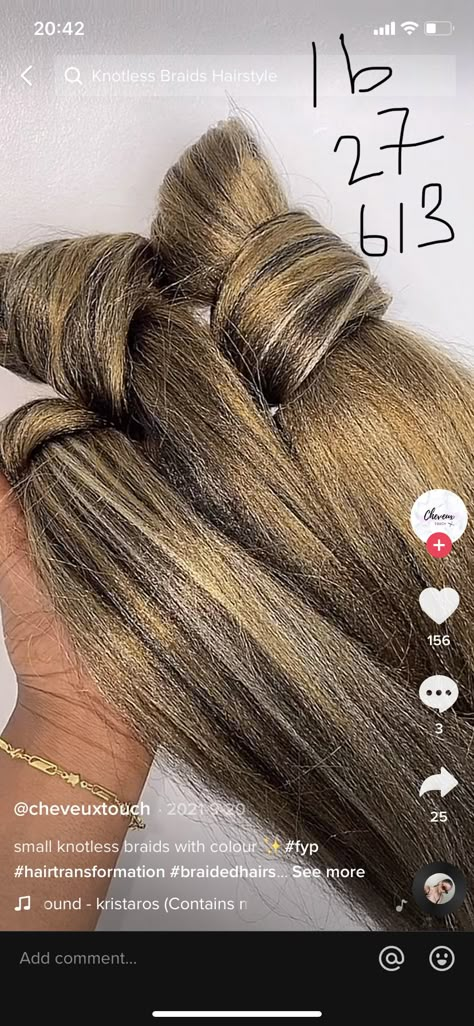 Long Blond Braids Black Women, Blond Blended Braids, Cornrows With Blonde Highlights, Blonde Braid Colors, Colored Small Knotless Braids, Blonde Human Hair Braids, Blonde Box Braids On Black Hair, Ash Brown Knotless Braids, 1b 27 And 613 Knotless Braids