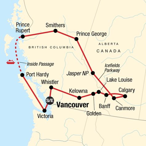 Canada Road Trip Map, Canmore Hikes, Canada Itinerary, Banff Trip, Travel Vancouver, Canadian Road Trip, Canada Trip, Vancouver Travel, Icefields Parkway