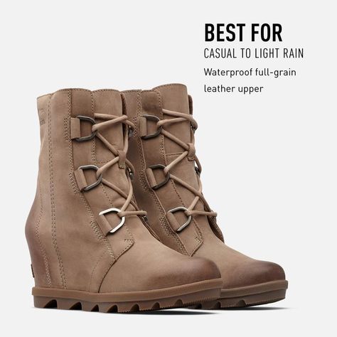 Women's Joan of Arctic Wedge II Boots Best Winter Shoes, Sorel Joan Of Arctic Wedge, Joan Of Arctic Wedge, Waterproof Leather Boots, Sorel Joan Of Arctic, Sorel Joan, Sorel Boots, Suede Boots Knee High, Ash Brown