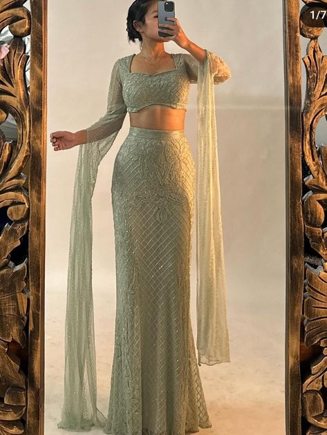 Indowestern Fashion, Indian Outfits Modern, Wedding Fits, Simple Lehenga, Indian Outfits Lehenga, Lehenga Designs Simple, Desi Fits, Traditional Indian Dress, Fancy Sarees Party Wear