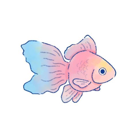 Illustration 2021 Part 2 on Behance Goldfish Art Illustrations, Rainbow Goldfish, Ocean Life Art, Infinite Painter, Goldfish Art, Sea Illustration, Fish Illustration, Cute Fish, Fish Drawings