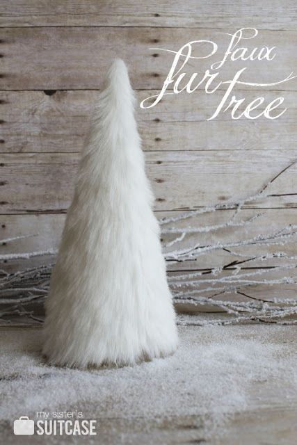 Make a Faux Fur Tree ~ http://tatertotsandjello.com/2012/12/happy-holidays-make-diy-faux-fur-trees.html Navidad Natural, Winter Mantels, Fur Tree, Christmas Cones, Silver Christmas Decorations, Glam Christmas, Cone Christmas Trees, Real Christmas Tree, A White Christmas