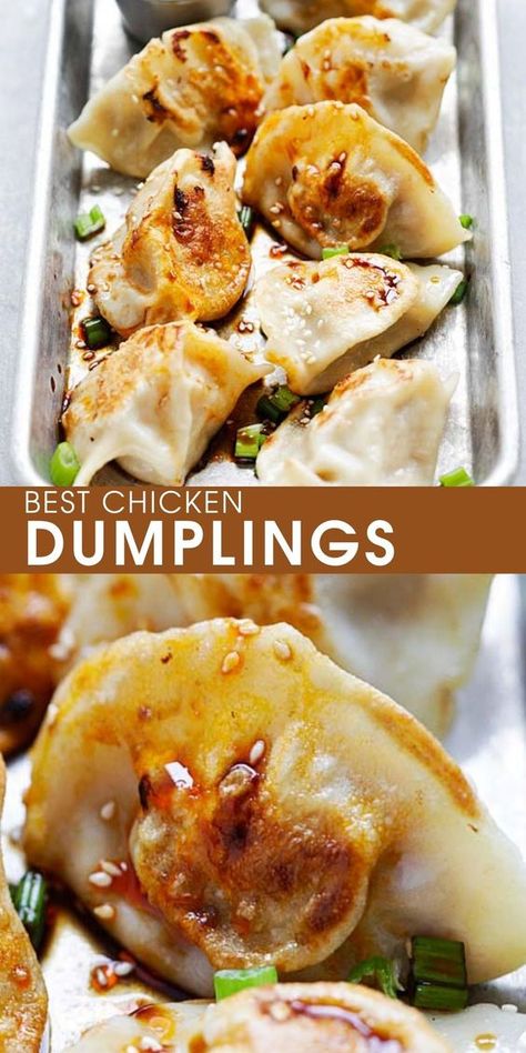 Chinese Chicken Dumplings, Asian Dumpling Recipe, Homemade Dumplings Recipe, Dumplings Chicken, Potstickers Recipe, Chicken Dumplings Recipe, Homemade Chinese Food, Wonton Recipes, Homemade Dumplings