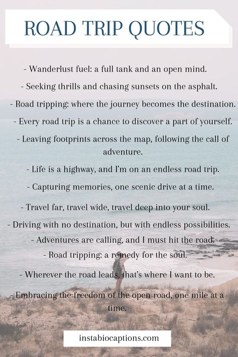 Discover inspiring road trip quotes that capture the essence of adventure and wanderlust. Explore the open road through the wisdom of these travel enthusiasts. Get motivated to hit the highway Open Road Quotes, Roadtrip Captions, Off Road Quotes, Highway Quotes, Vacay Quotes, Road Trip Captions For Instagram, Road Trip Captions, Roadtrip Quotes, Arizona Quotes