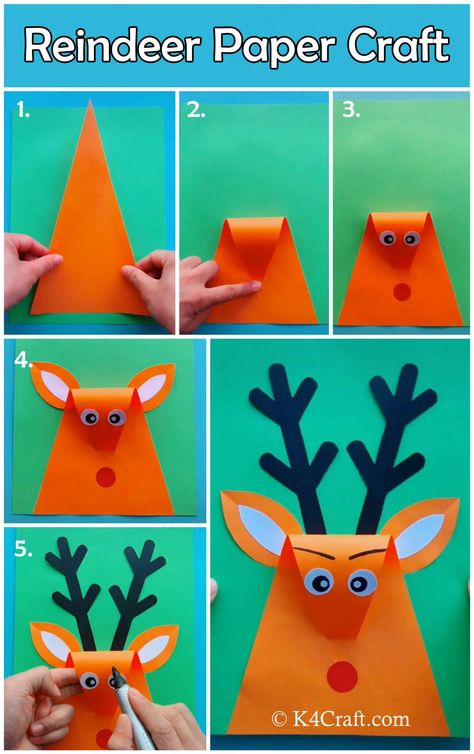 Paper Flowers For Kids, Paper Craft For Kids, Fox Crafts, Paper Bag Crafts, Reindeer Craft, Paper Flower Wall Decor, Diy Valentines Crafts, Crafts With Pictures, Craft Art