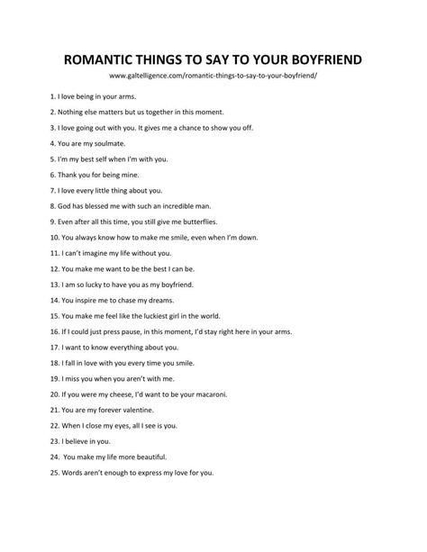 DOWNLOADABLE LIST OF ROMANTIC THINGS TO SAY TO YOUR BOYFRIEND 100 Things To Say To Your Boyfriend, Shared Notes With Boyfriend, Romantic For Boyfriend, Sentimental Things To Say To Boyfriend, Thing To Say To Your Boyfriend, Things To Say To Your Boyfriend On Your Anniversary, Cute Things To Say Your Boyfriend, Cute Things To Write About Him, Things I Admire About My Boyfriend