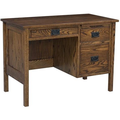 Amish 42" Single Pedestal Post Mission Flat Top Desk ($1,392) ❤ liked on Polyvore featuring home, furniture, desks, office, hardware furniture, brown desk, handcrafted furniture, home storage furniture and writing desk Dovetail Furniture, Brown Desk, Mission Furniture, Red Oak Wood, Student Desk, Quarter Sawn White Oak, Student Desks, Solid Wood Desk, Made Furniture