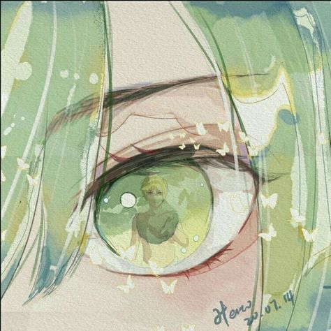 Mint Green Aesthetic, Mbti Character, Anime Eyes, Green Wallpaper, Infp, Green Hair, Green Aesthetic, الرسومات اللطيفة, Infj