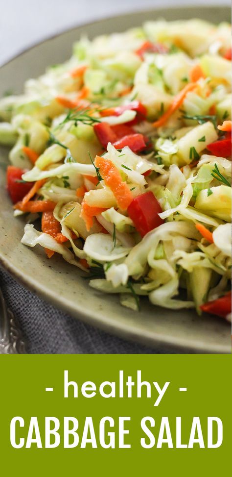 Salads Using Cabbage, Salad With Cabbage And Lettuce, Salads Made With Cabbage, Summer Cabbage Recipes, Spinach And Cabbage Salad, Cold Cabbage Salad, Salads With Cabbage Healthy Recipes, Chopped Cabbage Salad Recipes, Cold Cabbage Salad Recipes