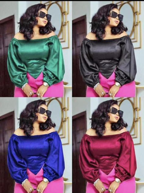 Top Styles For Chiffon Materials, Chilanga Mulilo Outfits, Material Top Styles For Ladies, Satin Tops Blouses Classy, Silk Top Outfit Classy, Satin Top Outfit Classy, Top Styles For Ladies, Chiffon Blouses Designs, Chiffon Skirts