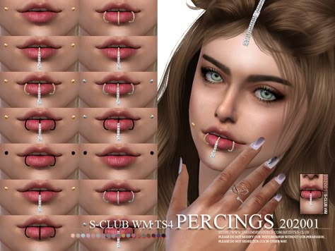 Sims 4 Cc Piercings Tongue, Sims 4 Cc Piercings Lip, Sims 4 Cc Lip Piercing, Sims 4 Lip Piercing, Mouth Piercings, Sims 4 Piercings, Sims 4 Family, Rose Clothing, Sims 4 Dresses