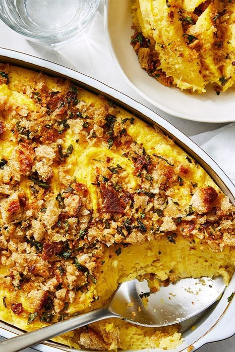 Acorn Squash Thanksgiving Side, Acorn Squash Casserole Recipes, Thanksgiving Acorn Squash, Acorn Squash Casserole, Thanksgiving Sourdough, Sourdough Breadcrumbs, Cheese Sourdough, Popular Casseroles, Squash Gratin