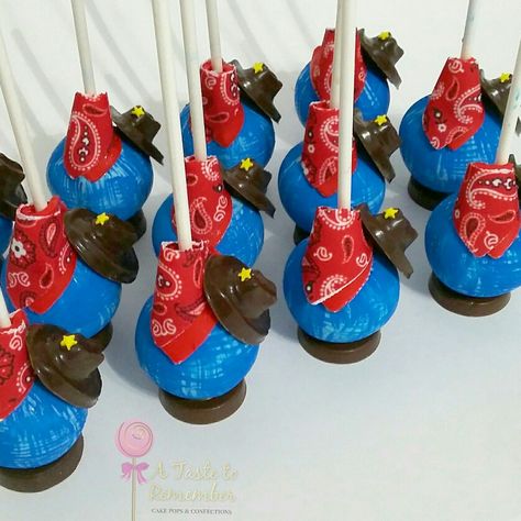 Cowboy cake pops for rodeo party Cowboy Cakesicles, Rodeo Desserts, Rodeo Cake Pops, Cowboy Cakepops, Cowboy Cake Pops, Creative Chocolate, Cowboy Cake, Texas Party, Rodeo Baby