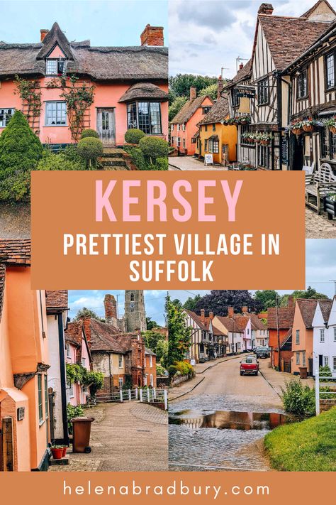 If you’re looking for the best villages to visit in Suffolk, don’t miss Kersey. This medieval village is definitely a contender for the prettiest village in Suffolk. | pretty villages in england | quaint villages in england | beautiful villages england | villages in england english countryside | prettiest villages in england | places to visit suffolk | places to visit in suffolk | suffolk villages | suffolk england travel | suffolk england houses | suffolk england english cottages Uk Small Terraced House Interiors, Festival Outfit Uk, Moving To Uk, Uk Festival Outfit, Small Terraced House, England Houses, Suffolk Coast, England Countryside, Suffolk England