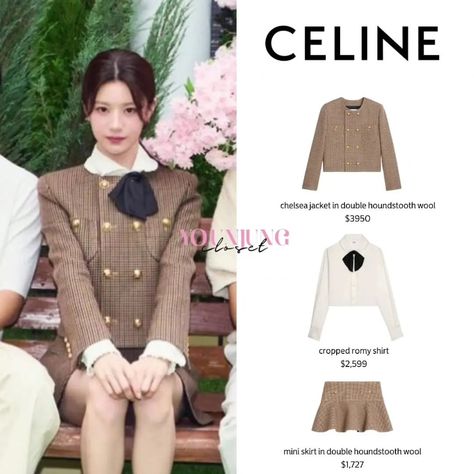 @goyounjung visiting the #Moving pop-up Brand:@celine Items: - chelsea jacket in double houndstooth wool($3950) - cropped romy… | Instagram Celine Dress, Rich Fashion, Fashion Bella, Branded Outfits, Fashion Idol, Everyday Fashion Outfits, August 11, Famous Fashion, Fashion Hacks Clothes