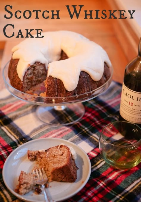 Scotch Whiskey Cake Recipe | Catch My Party Whiskey Cake Recipe, Outlander Recipes, Outlander Party, Scottish Desserts, Scottish Dishes, Whiskey Cake, Scottish Food, Scottish Recipes, Burns Night