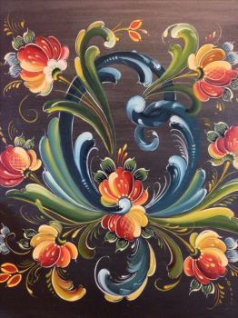 Norwegian Rosemaling (108 pieces) Rosemaling Pattern, Norwegian Rosemaling, Artistic Painting, Arte Folk, Tole Painting Patterns, Folk Art Flowers, Scandinavian Folk Art, Pola Sulam, Scandinavian Art