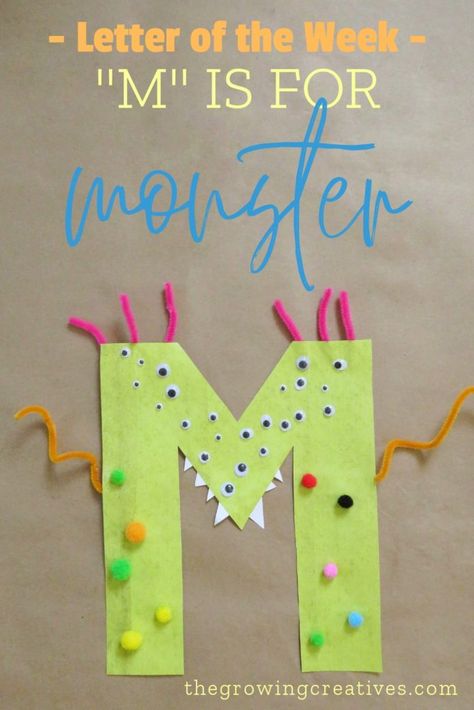 Things That Start With The Letter A, E Is For Craft, M Is For, M Activities For Preschool, Letter E Crafts For Preschoolers, Letter M Activities For Preschool, Preschool Letter M, M Is For Monster, Letter M Crafts