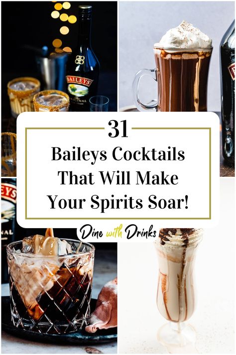 Collage of 4 baileys cocktails. Bailey's Cocktails, Basic Bar Drinks, Baileys And Coffee Recipe, Baileys Cocktail, Baileys And Vodka, Baileys Recipes Drinks, Baileys Liquor, Baileys Drinks, Baileys Cocktails