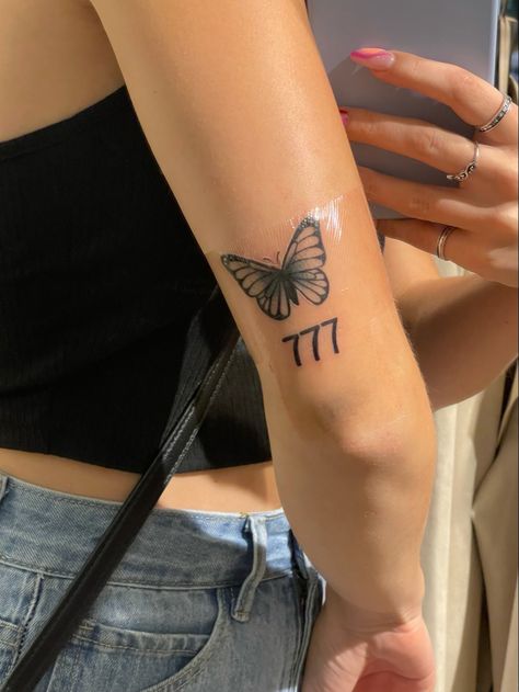 777 Tattoo Butterfly, Butterfly 777 Tattoo, 777 Butterfly Tattoo, 111 Butterfly Tattoo, Butterfly With Angel Number Tattoo, Angel Number Hand Tattoo, Butterfly Angel Number Tattoo, Number Butterfly Tattoo, Angel Number Butterfly