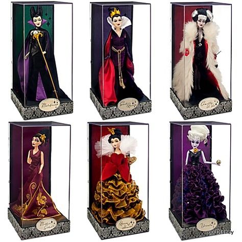 Disney Villains Designer Collection from the Disney Store Dolls Coloring Pages, Collector Barbies, Deco Disney, Barbies Dolls, Princesses Disney, Disney Pics, Disney Princess Dolls, Princesa Disney, Disney Addict