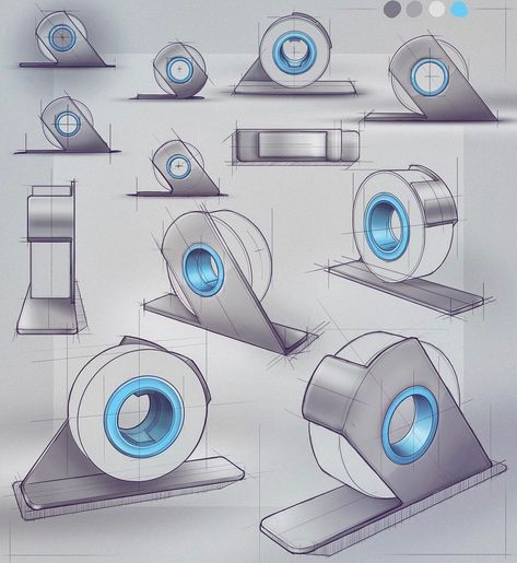 Tape Dispenser Sketch, Iteration Design, Tape Dispenser Design, Dispenser Design, Tape Dispensers, 3d Printing Diy, Diy Clothes And Shoes, Family Fun Games, Industrial Design Sketch