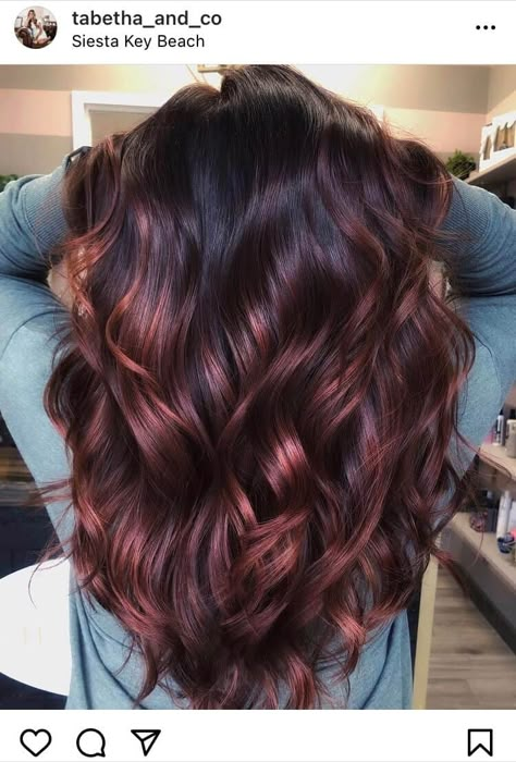 Fun Balayage Hair, Burgandy Hair, Red Balayage Hair, Red Balayage, Wine Hair, Hair Color Auburn, Brown Hair Balayage, Burgundy Hair, Sarasota Fl