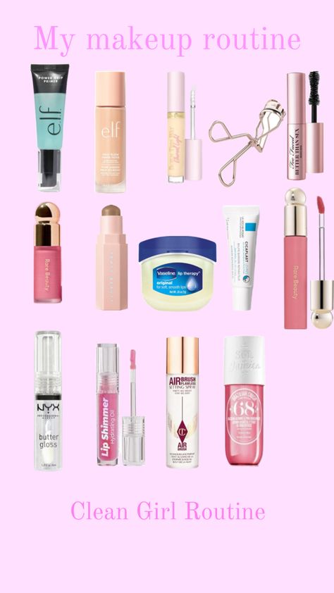 My Makeup Routine. Clean Girl. #Makeup. My Makeup Routine, Clean Girl Makeup, Vaseline Lip Therapy, Vaseline Lip, Clean Girl, Setting Spray, Girls Makeup, Vaseline, Makeup Inspo