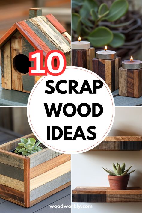 Got leftover wood? Discover creative scrap wood ideas and projects to repurpose and transform scraps into beautiful DIY pieces. Click for inspiration! #ScrapWood #DIYProjects #Woodworking #Upcycling #WoodCrafts Wood Project Ideas Creative, Crafts Out Of Scrap Wood, Diy Gifts Wood Projects, Diy Shelf From Scrap Wood, Barnwood Diy Projects, Homemade Wood Decor, Wood Baskets Ideas, Wooden Scraps Ideas, 2x10 Scrap Wood Projects