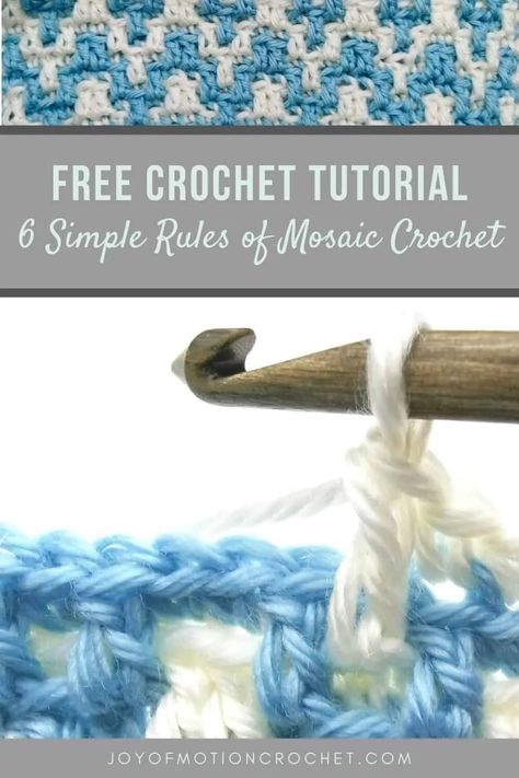 Mosaic Crochet, Crochet Tips, Tapestry Crochet Patterns, Crochet Square Patterns, Single Crochet Stitch, Crochet Stitches Tutorial, Crochet Instructions, Crochet Free, Simple Rules