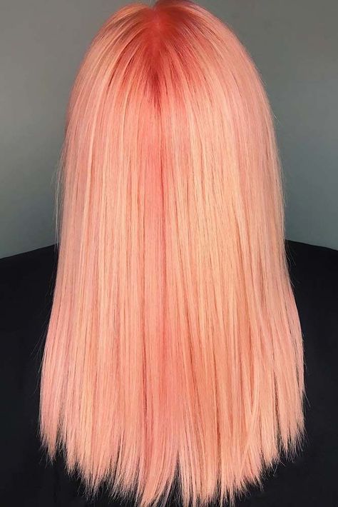 Lavender Hair Tips, Straightening Hair Tips, Salmon Hair, Black Hair Tips, Peach Hair Colors, Cheveux Oranges, Scrunched Hair, Coral Hair, Brown Ombre Hair