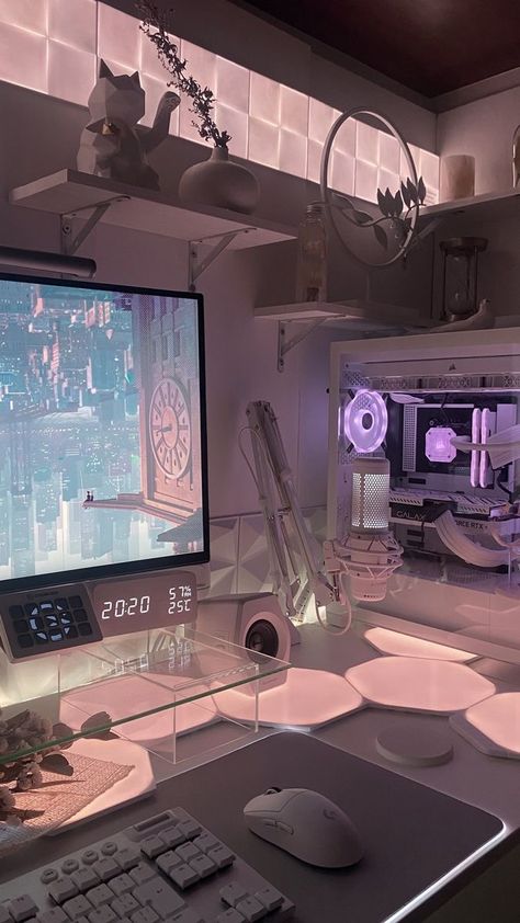 Gamer Room Decor, Bedroom Setup, Room Redesign, Study Room Decor, Gaming Room Setup, Cute Room Ideas, Gamer Room, Pretty Room, Game Room Design