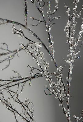 How to make iced branches, or "ice" anything for winter...these Cost 12 dollars for ONE at pottry barn!! Iced Branches, Winter Branches, Twig Crafts, Egg Cartons, Winter Decorations, Winter Comfort, Navidad Diy, Coastal Christmas, Thanksgiving Decor