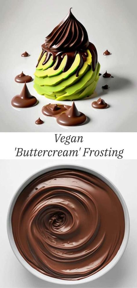 This Dairy-Free Vegan Chocolate Cake Frosting is thick & fudgy. Enjoy this healthy frosting on your favorite dairy-free dessert. Buttercream Chocolate Frosting, Vegan Chocolate Frosting Recipe, Healthy Chocolate Frosting Recipe, Vegan Chocolate Buttercream Frosting, Vegan Frosting Chocolate, Dairy Free Chocolate Frosting, Vegan Avocado Chocolate Cake, Avocado Mousse Recipe, Vegan Cake Frosting