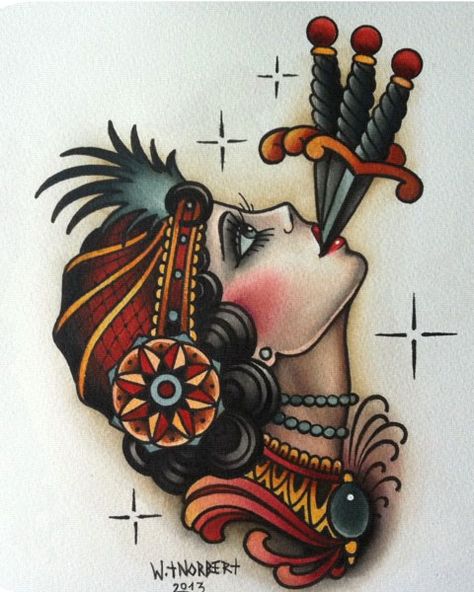 WT Norbert Trad Circus Tattoo, Tradional Tattoo Ideas, Tattoo Traditional Flash, Circus Tattoos, Unique Traditional Tattoo, Traditional Tattoo Painting, Circus Tattoo, Tato Tradisional, Traditional Tattoo Old School