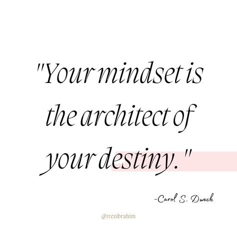 Your mindset is the architect of your destiny.✨ ~Carol S. Dweck The blueprint of my life transformed when I understood the influence of mindset.💖 Today, acknowledge that your mindset shapes your destiny.✨🌸 Cultivate a positive blueprint, and watch your life's architecture soar to new heights.🌈 Mindset Carol S Dweck, Carol Dweck Quotes, Carol Dweck, The Blueprint, The Architect, Motivation Wall, Growth Mindset, Bible Quotes, Destiny