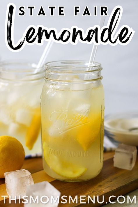 Beat the summer heat with a nostalgic thirst-quenching drink - state fair lemonade! Can't make it to the fair? No worries! This lemonade shake-up recipe is easy to follow, with just a few simple ingredients needed to recreate this iconic drink at home. Lemon Shakeup Recipe, Lemon Shake Up Recipe Fair, Lemonade Shake Up, State Fair Lemonade, Lemonade Recipe For Lemonade Stand, State Fair Lemonade Recipe, Lemonade Shake Up Recipe, Lemon Shake Up Recipe, Shaken Lemonade