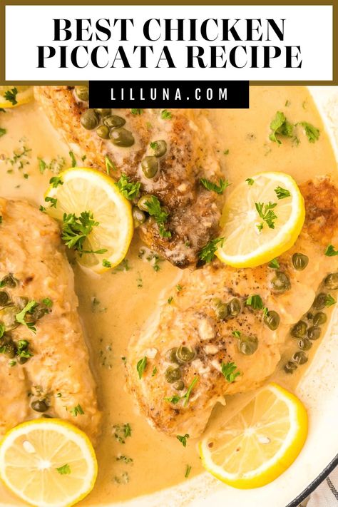 With surprisingly few ingredients, this best chicken piccata recipe is bright, flavorful, and ready in under 30 minutes! #chickenpiccata #chickendish #easychickendish #chicken Best Chicken Piccata, Chicken Piccata Easy, Piccata Recipe, Mediterranean Diet Recipes Dinners, Chicken Piccata Recipe, Hamburgers Grilled, Chicken Dishes Easy, Baked Chicken Parmesan, Chicken Piccata