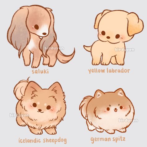 Chibi Dog, Cute Dog Drawing, Kawaii Characters, Cute Kawaii Animals, 강아지 그림, Cute Animal Drawings Kawaii, Cute Kawaii Drawings, Cute Cartoon Drawings, Kawaii Animals