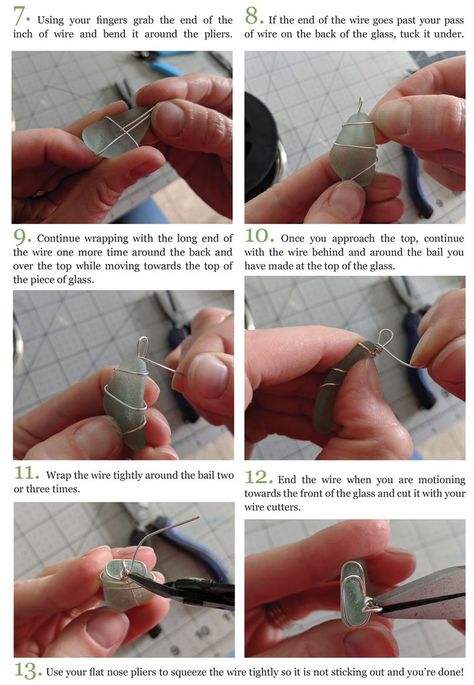 Sea Glass Jewelry Diy, Sea Glass Crafts Jewellery, Sea Glass Diy, Wire Wrap Tutorial, Sea Glass Art Projects, Beach Glass Jewelry, Wrap Tutorial, Wire Jewelry Rings, Sea Glass Ring