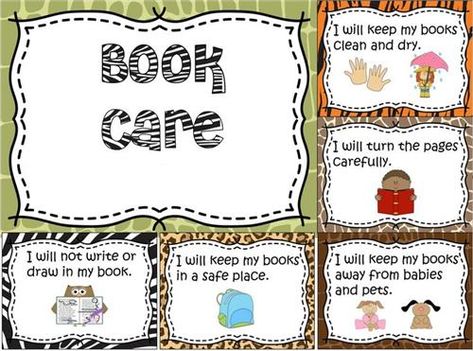 Classroom Library Rules, Book Care Lessons, Library Rules Poster, Library Kindergarten, Library Lessons Elementary, School Library Lessons, Library Rules, Kindergarten Library, Library Orientation