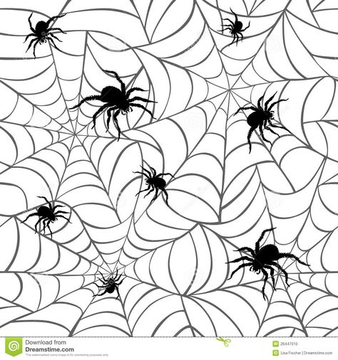 Halloween Spider Web Pattern | Spiders on Webs seamless pattern on white background repeats ... Flat Web Design, Halloween Hamper, Spider Web Drawing, Hulk Coloring Pages, Spider Coloring Page, Spiderman Web, Spider Pattern, Spiders Scary, Baby Spiderman