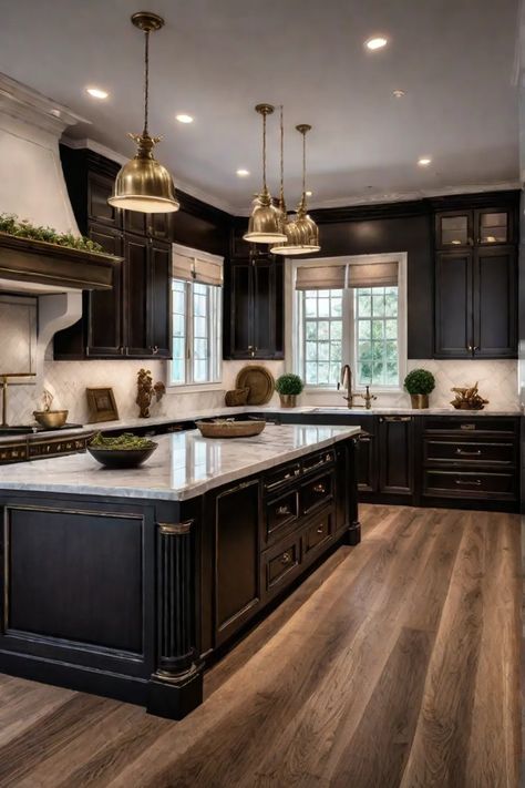 Warm and inviting kitchen featuring classic dark wood cabinets with vintage charm Dark Wood Cabinet Kitchen, Updated Traditional Kitchen, Traditional Kitchen Cabinets, Inviting Kitchen, Espresso Kitchen, Dark Wood Cabinets, Kitchen Cabinet Styles, Traditional Cabinets, Updated Traditional