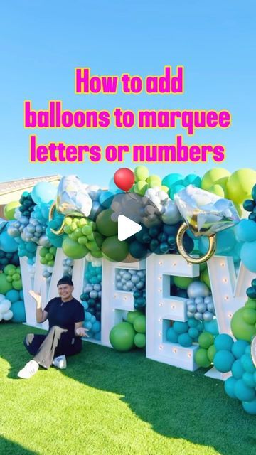 Palm Springs Balloon Designers 🎈 on Instagram: "This is the EASIEST way to secure your balloon walls and garlands to marquee letters or numbers.   We have tried various methods which didn’t end up working, but these command hooks are MAGICAL. 🧙 😂 Your balloons aren’t going anywhere! Checkout our pinned posts to see how massive our marquee walls are and why this is the best method recommend by Lloonworldballoons. 🎈  Have you tried this before?   #balloons #balloon #balloongarland #balloondecor #balloondecoration #balloonart #balloonartist #balloonstylist #balloonbouquet #balloonwall #balloontipsandtricks #balloontutorial #tutorial #tutorialballoonart #balloondecorations #viral #balloonsculpture #party #partyideas #viralvideos #eventdesign #reels #reelsvideo #trending #trendingreels #exp House Balloon Decorations, Balloons Around Marquee Letters, Marquee Letters With Balloon Garland, Marque Letters With Balloons, Marquee Numbers With Balloon Garland, Baby Marquee Letters With Balloons, Marquee Letters And Balloons, Balloon Walkway, Marquee Numbers With Balloons