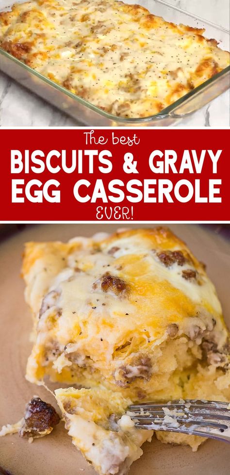 Sausage And Egg Breakfast Casserole, Sausage And Egg Breakfast, Egg Breakfast Casserole, Best Biscuits And Gravy, Best Biscuits, Biscuits And Gravy Casserole, Breakfast Egg Casserole, Breakfast Casserole Recipe, Best Breakfast Casserole