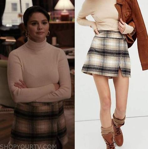 Mabel Mora Outfits, Mabel Outfits, Plaid Mini Skirt Outfit, Only Murders In The Building, Miniskirt Outfits, Plaid Mini Skirt, Style And Grace, Celebrity Outfits, The Building